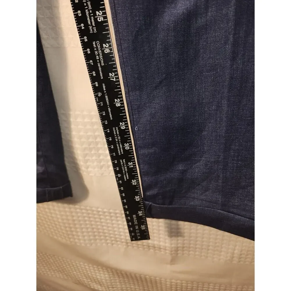 Palm Beach Mens Suit Pants Blue Size 34RW Linen NWOT Pockets Straight Leg 8236